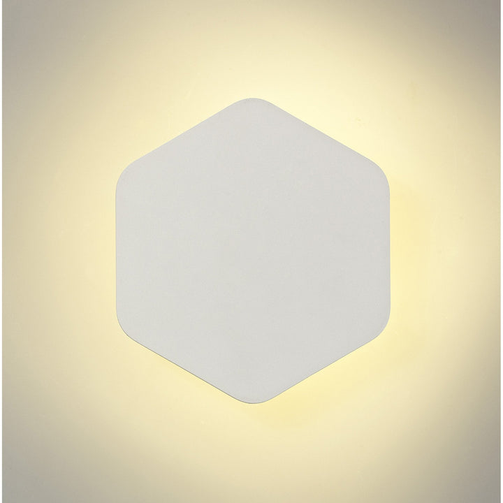 Nelson Lighting NLK03859 Modena Magnetic Base Wall Lamp LED 20cm Vertical Hexagonal Sand White