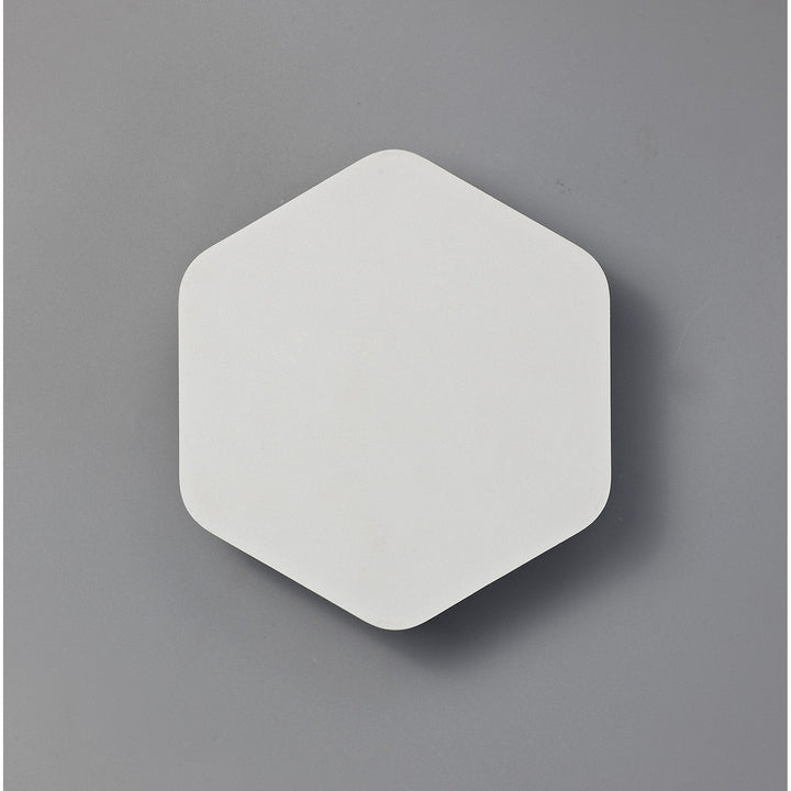 Nelson Lighting NLK03859 Modena Magnetic Base Wall Lamp LED 20cm Vertical Hexagonal Sand White