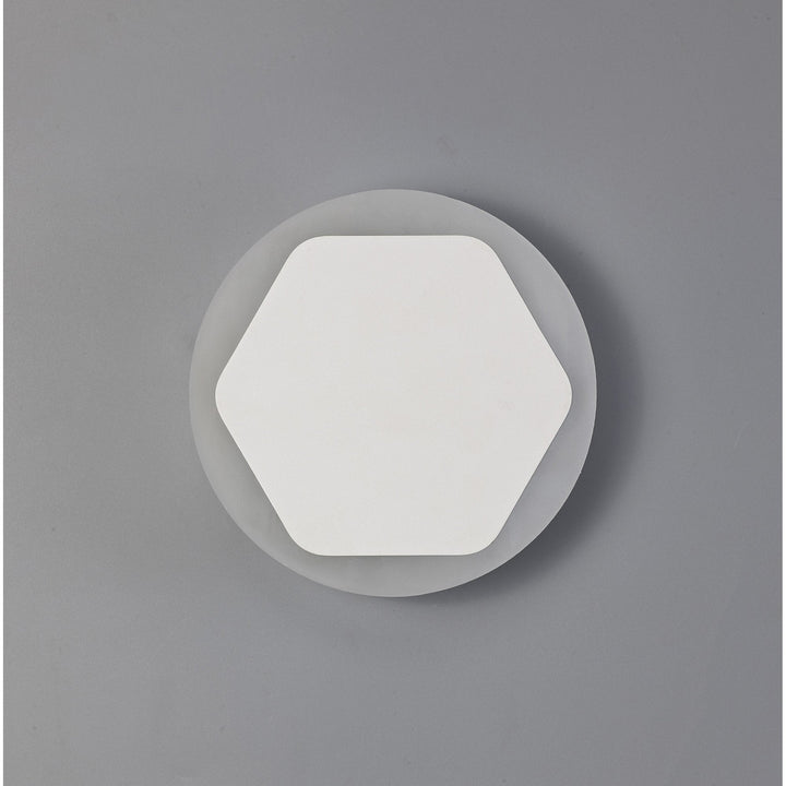 Nelson Lighting NLK03939 Modena Magnetic Base Wall Lamp LED 15/19cm Hexagonal Centre Sand White