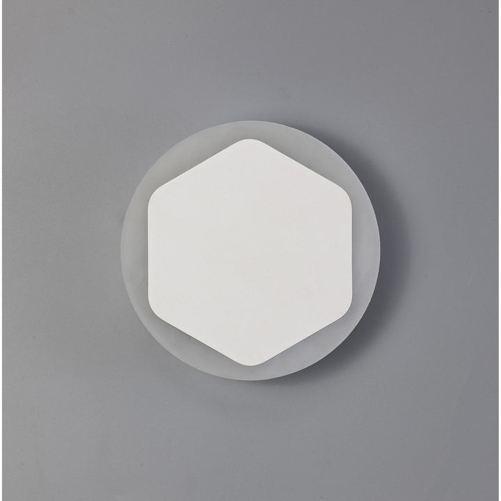 Nelson Lighting NLK03949 Modena Magnetic Base Wall Lamp LED 15/19cm Vertical Hexagonal White/ Frosted Diffuser