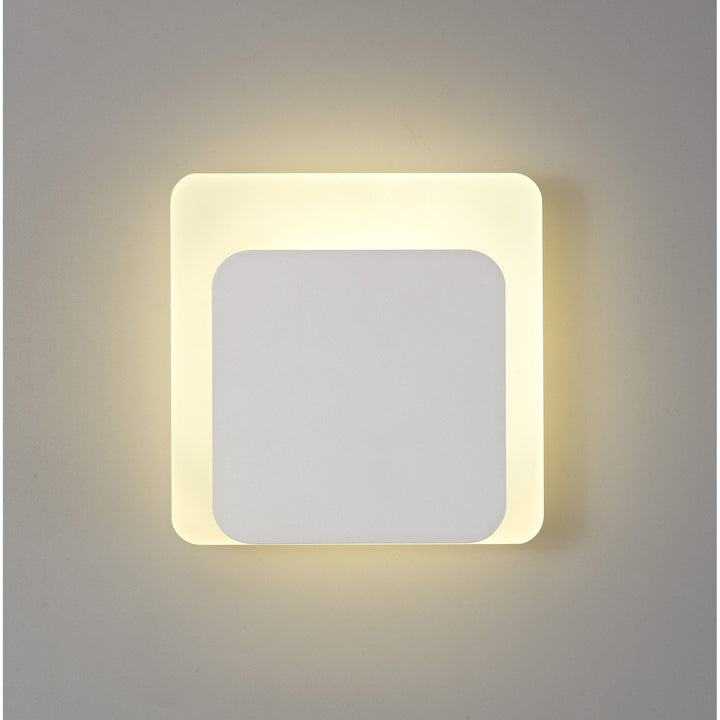Nelson Lighting NLK03999 Modena Magnetic Base Wall Lamp LED 15/19cm Square Bottom Offset Sand White