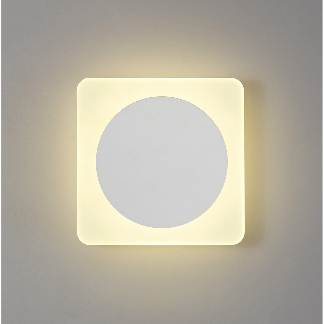 Nelson Lighting NLK04009 Modena Magnetic Base Wall Lamp LED 15cm Round 19cm Square White/ Frosted Diffuser