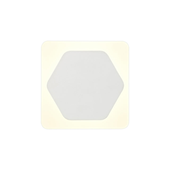 Nelson Lighting NLK04029 Modena Magnetic Base Wall Lamp LED 15cm Hexagonal 19cm Square White/ Frosted Diffuser