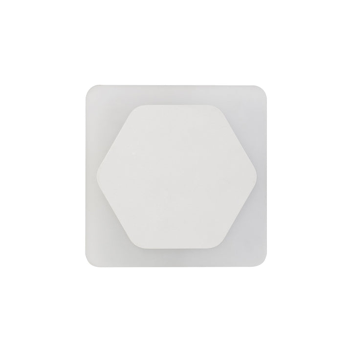 Nelson Lighting NLK04029 Modena Magnetic Base Wall Lamp LED 15cm Hexagonal 19cm Square White/ Frosted Diffuser