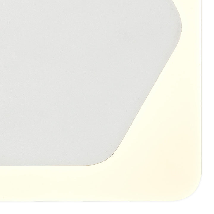 Nelson Lighting NLK04029 Modena Magnetic Base Wall Lamp LED 15cm Hexagonal 19cm Square White/ Frosted Diffuser