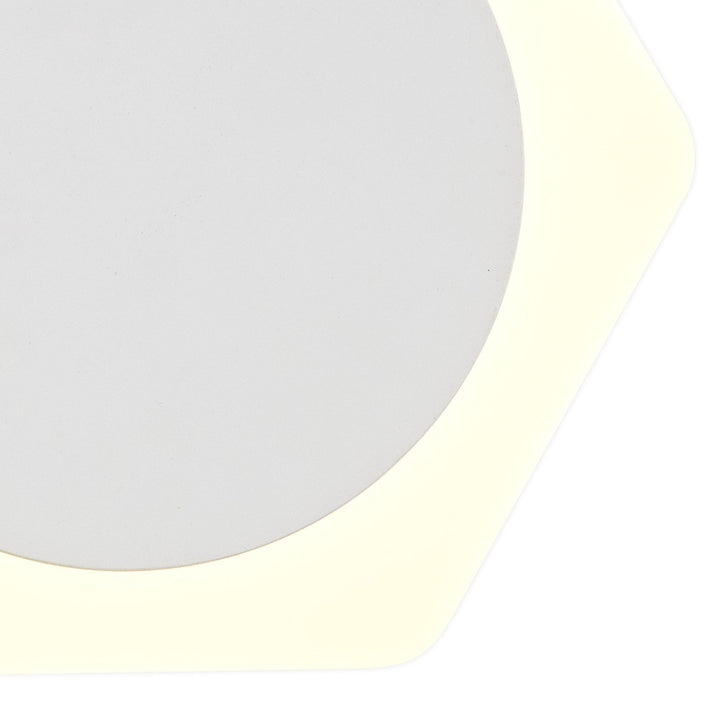 Nelson Lighting NLK04079 Modena Magnetic Base Wall Lamp LED 15cm Round 19cm Hexagonal Centre White