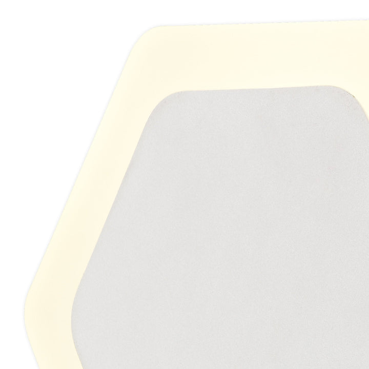 Nelson Lighting NLK04089 Modena Magnetic Base Wall Lamp LED 15/19cm Hexagonal Centre White