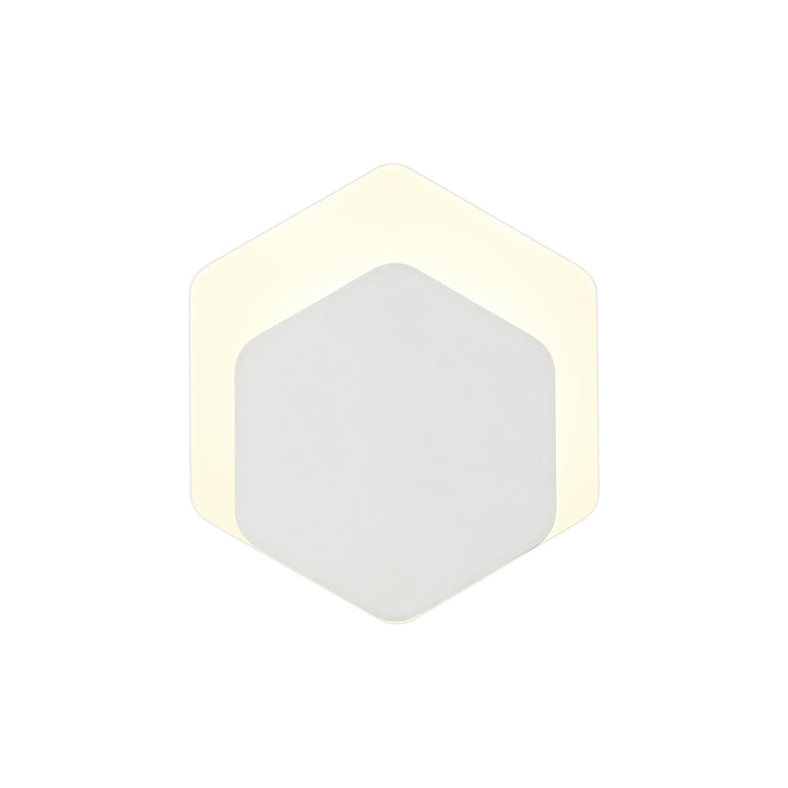 Nelson Lighting NLK04109 Modena Magnetic Base Wall Lamp LED 15/19cm Hexagonal Bottom Offset White