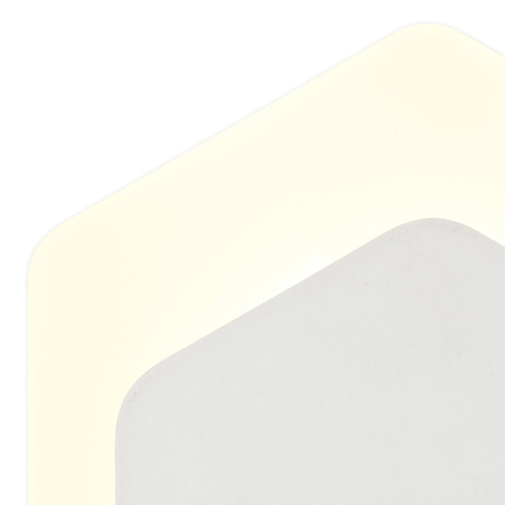 Nelson Lighting NLK04109 Modena Magnetic Base Wall Lamp LED 15/19cm Hexagonal Bottom Offset White