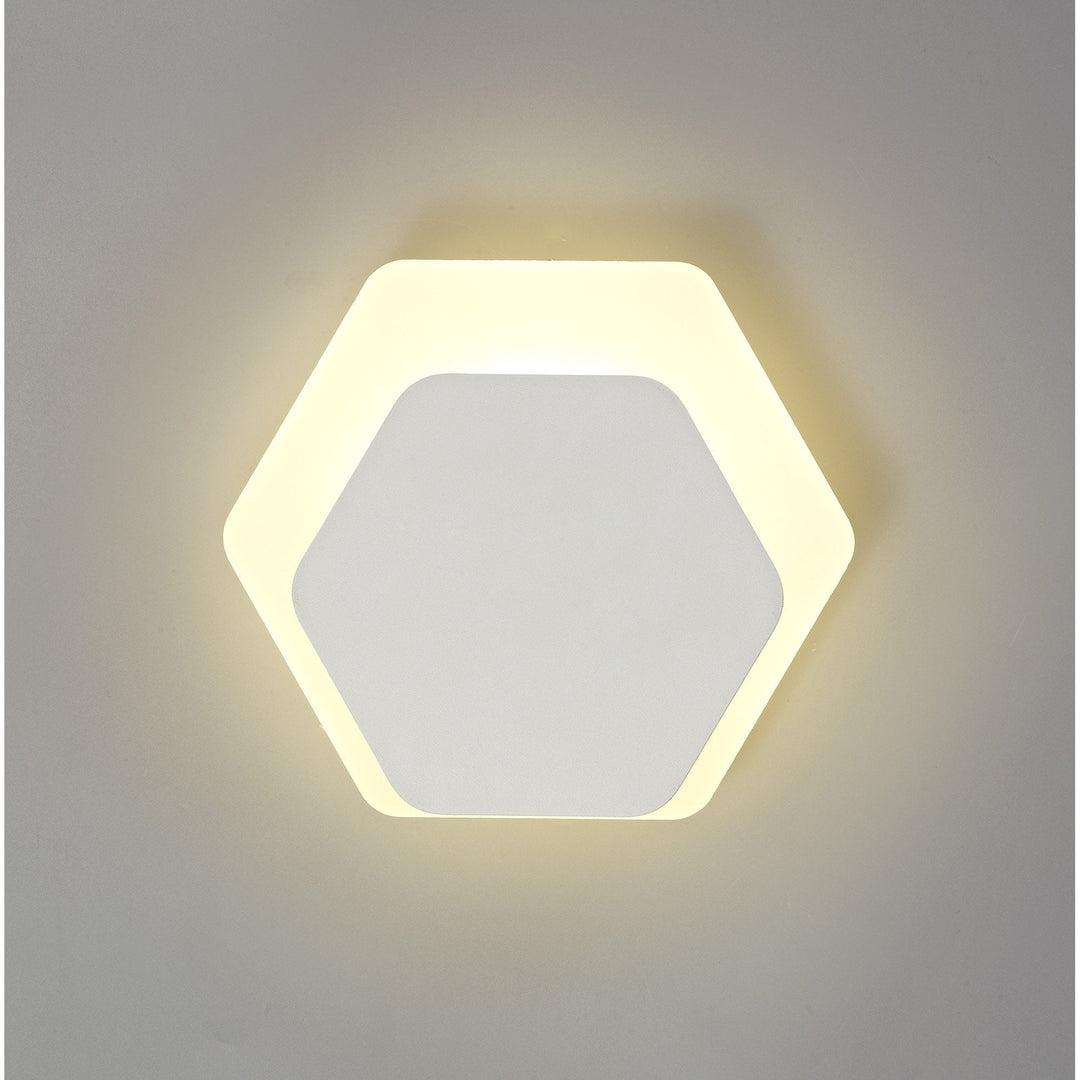 Nelson Lighting NLK04119 Modena Magnetic Base Wall Lamp LED 15/19cm Hexagonal Bottom White