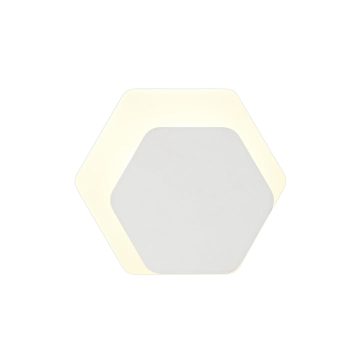 Nelson Lighting NLK04129 Modena Magnetic Base Wall Lamp LED 15/19cm Hexagonal Right Offset White