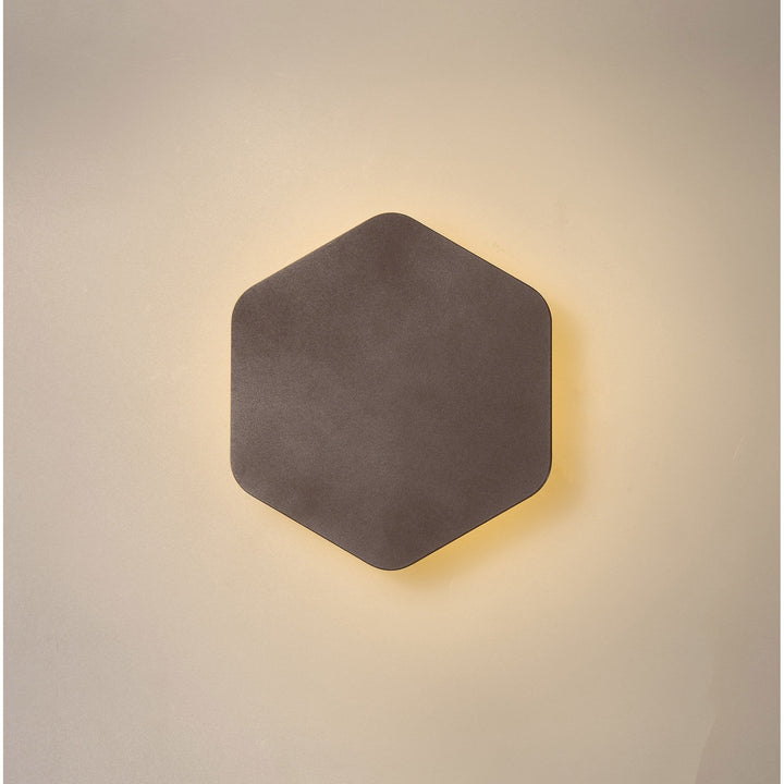 Nelson Lighting NLK04209 Modena Magnetic Base Wall Lamp LED 15cm Vertical Hexagonal Coffee