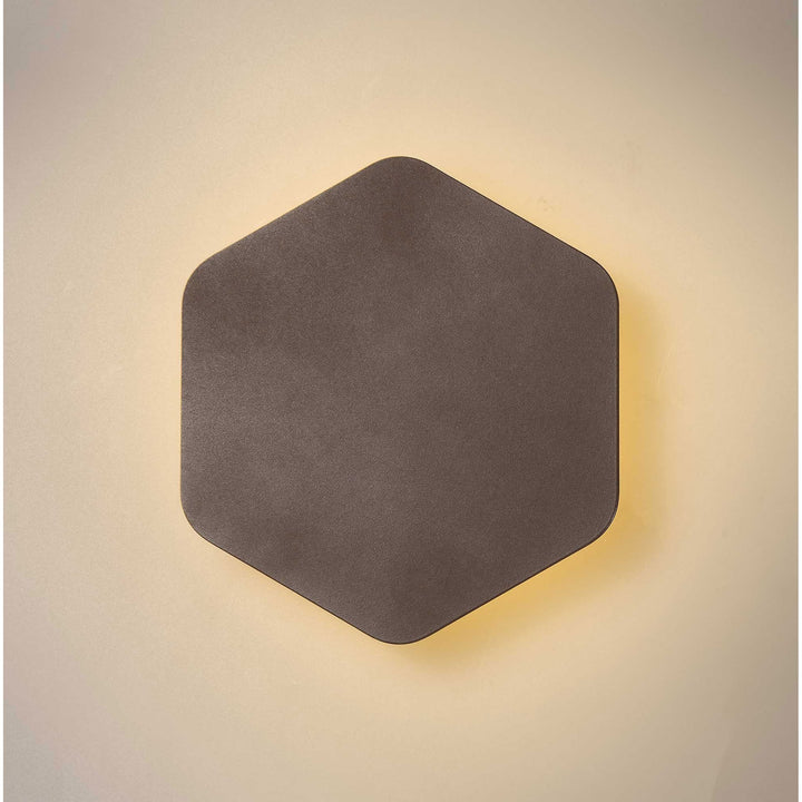 Nelson Lighting NLK04229 Modena Magnetic Base Wall Lamp LED 20cm Vertical Hexagonal Coffee
