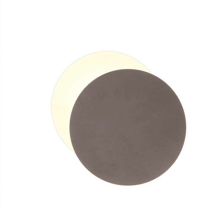 Nelson Lighting NLK04249 Modena Magnetic Base Wall Lamp LED 20/19cm Round Right Offset Coffee/ Frosted Diffuser