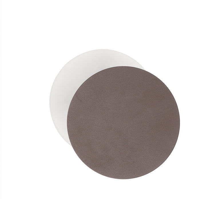 Nelson Lighting NLK04249 Modena Magnetic Base Wall Lamp LED 20/19cm Round Right Offset Coffee/ Frosted Diffuser