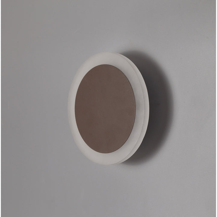 Nelson Lighting NLK04269 Modena Magnetic Base Wall Lamp LED 15/19cm Round Centre Coffee/Acrylic Frosted Diffuser
