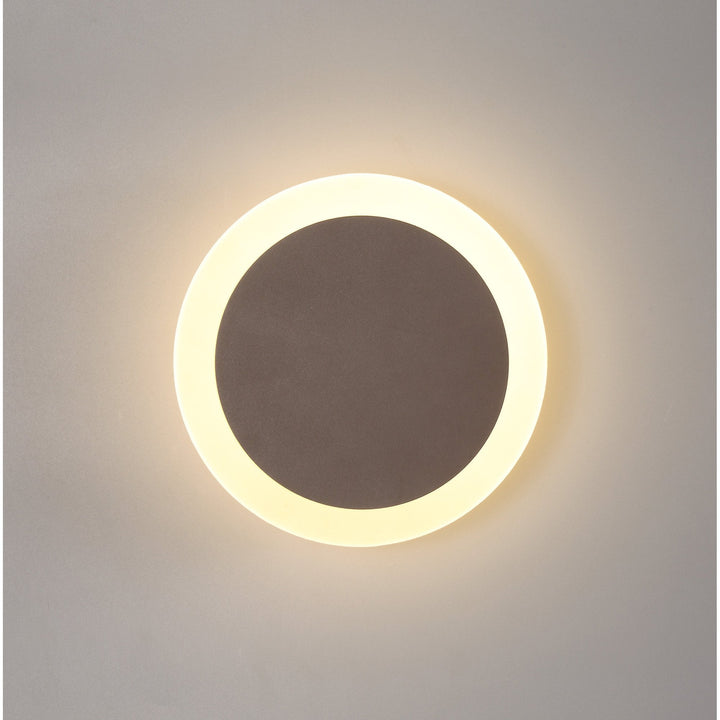 Nelson Lighting NLK04269 Modena Magnetic Base Wall Lamp LED 15/19cm Round Centre Coffee/Acrylic Frosted Diffuser