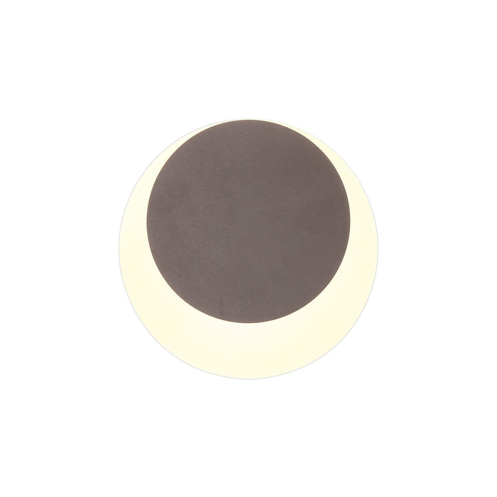 Nelson Lighting NLK04279 Modena Magnetic Base Wall Lamp LED 15/19cm Round Top Offset Coffee/ Frosted Diffuser