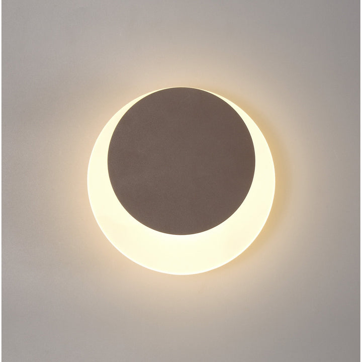 Nelson Lighting NLK04279 Modena Magnetic Base Wall Lamp LED 15/19cm Round Top Offset Coffee/ Frosted Diffuser