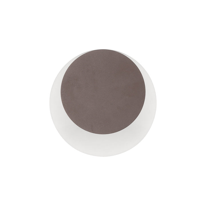 Nelson Lighting NLK04279 Modena Magnetic Base Wall Lamp LED 15/19cm Round Top Offset Coffee/ Frosted Diffuser