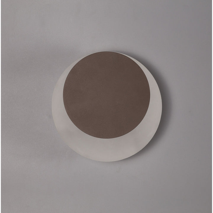 Nelson Lighting NLK04279 Modena Magnetic Base Wall Lamp LED 15/19cm Round Top Offset Coffee/ Frosted Diffuser