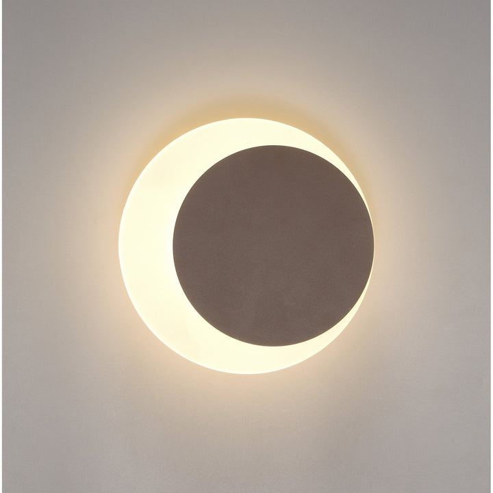 Nelson Lighting NLK04289 Modena Magnetic Base Wall Lamp LED 15/19cm Round Right Offset Coffee/ Frosted Diffuser