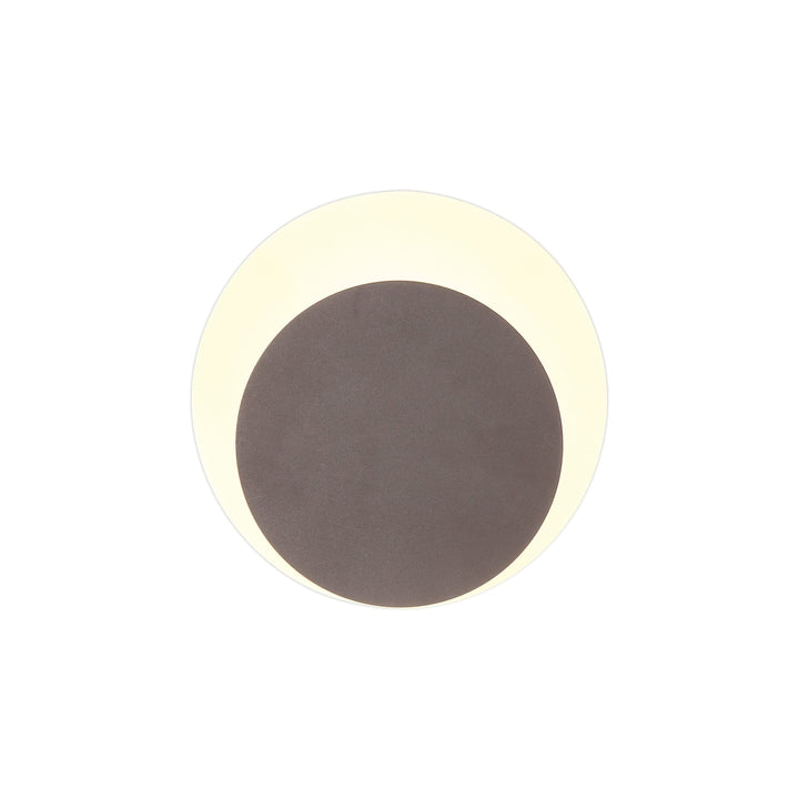 Nelson Lighting NLK04299 Modena Magnetic Base Wall Lamp LED 15/19cm Round Bottom Offset Coffee/ Frosted Diffuser
