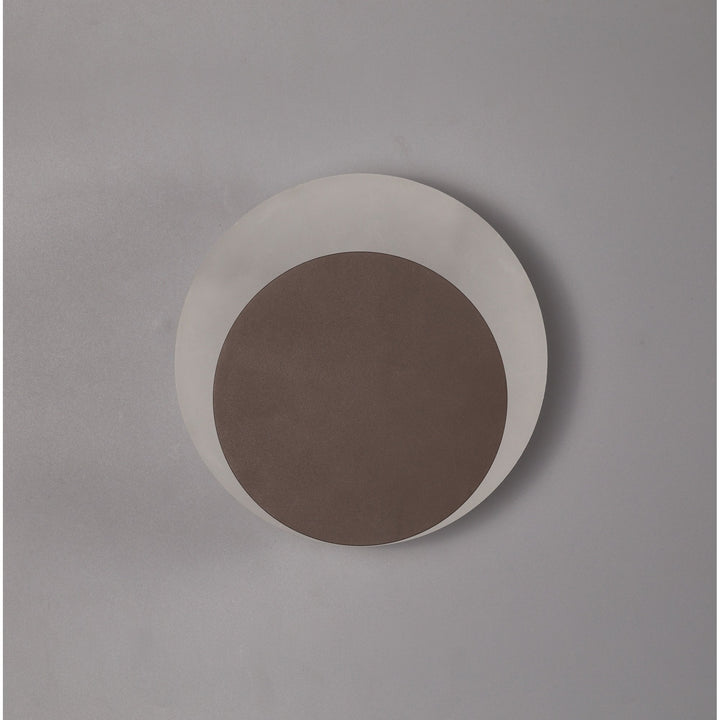 Nelson Lighting NLK04299 Modena Magnetic Base Wall Lamp LED 15/19cm Round Bottom Offset Coffee/ Frosted Diffuser