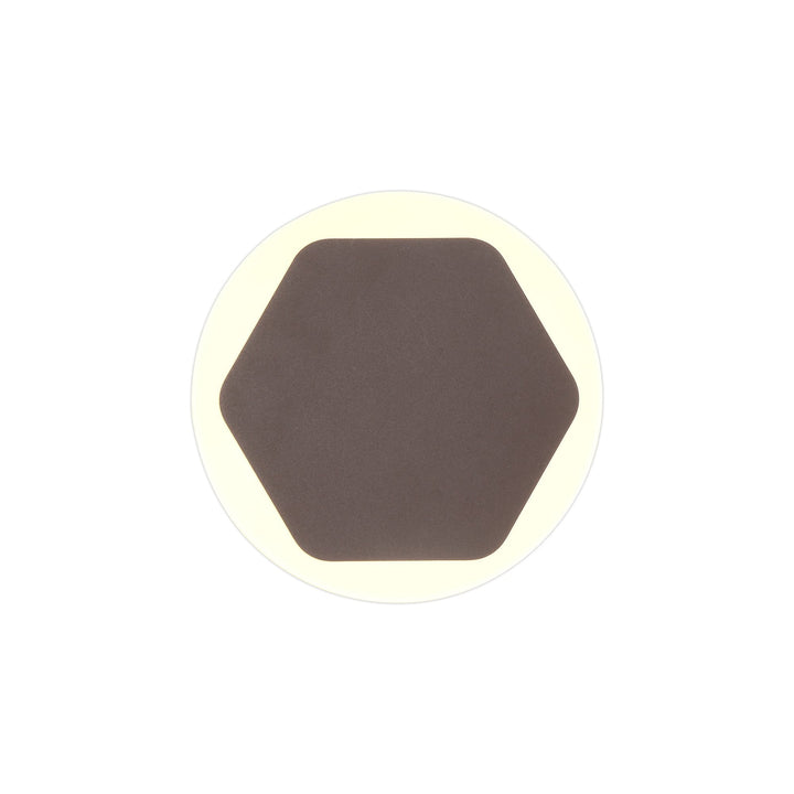 Nelson Lighting NLK04309 Modena Magnetic Base Wall Lamp LED 15cm Hexagonal 19cm Round Centre Coffee
