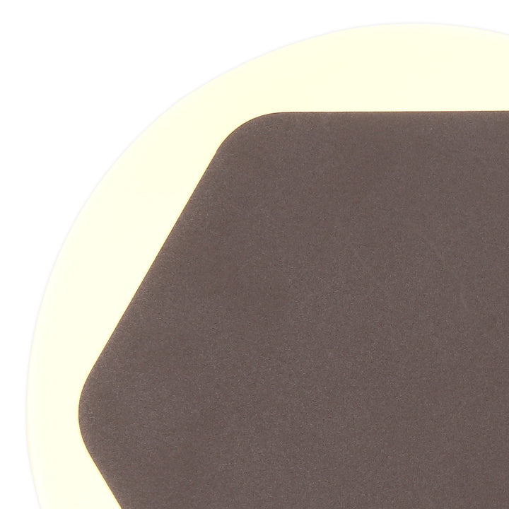 Nelson Lighting NLK04309 Modena Magnetic Base Wall Lamp LED 15cm Hexagonal 19cm Round Centre Coffee