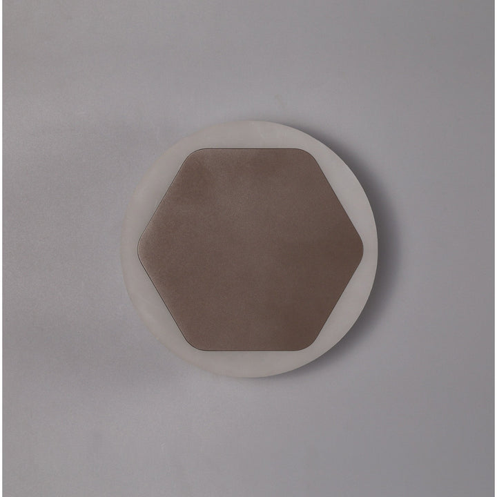 Nelson Lighting NLK04309 Modena Magnetic Base Wall Lamp LED 15cm Hexagonal 19cm Round Centre Coffee