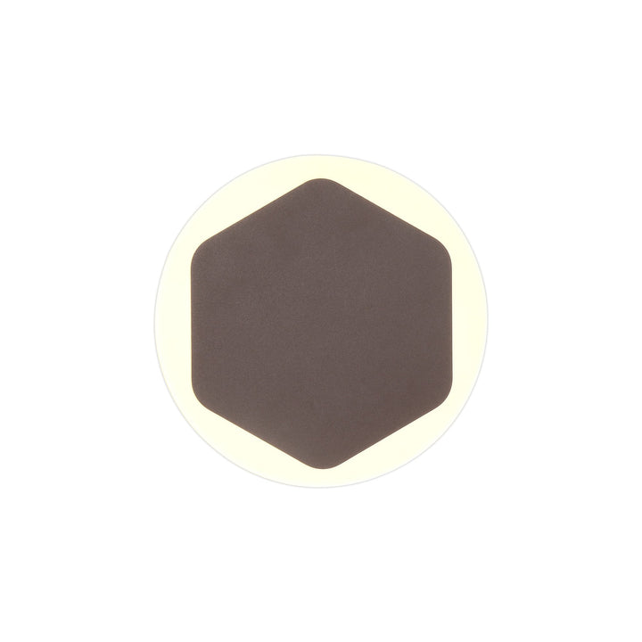 Nelson Lighting NLK04319 Modena Magnetic Base Wall Lamp LED 15cm Hexagonal 19cm Round Coffee