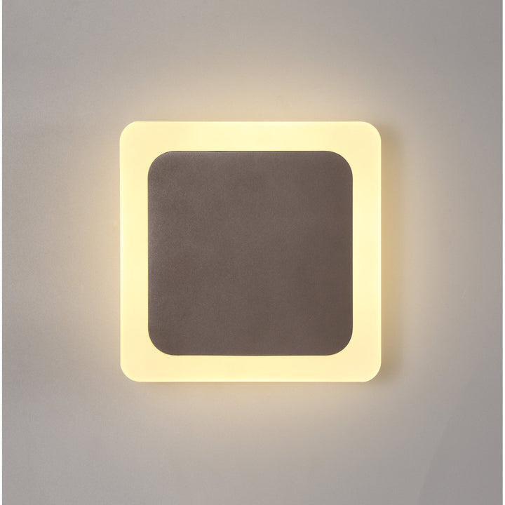 Nelson Lighting NLK04329 Modena Magnetic Base Wall Lamp LED 15/19cm Square Centre Coffee/ Frosted Diffuser