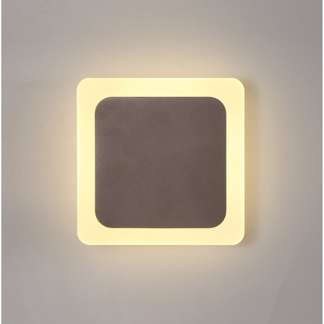 Nelson Lighting NLK04329 Modena Magnetic Base Wall Lamp LED 15/19cm Square Centre Coffee/ Frosted Diffuser