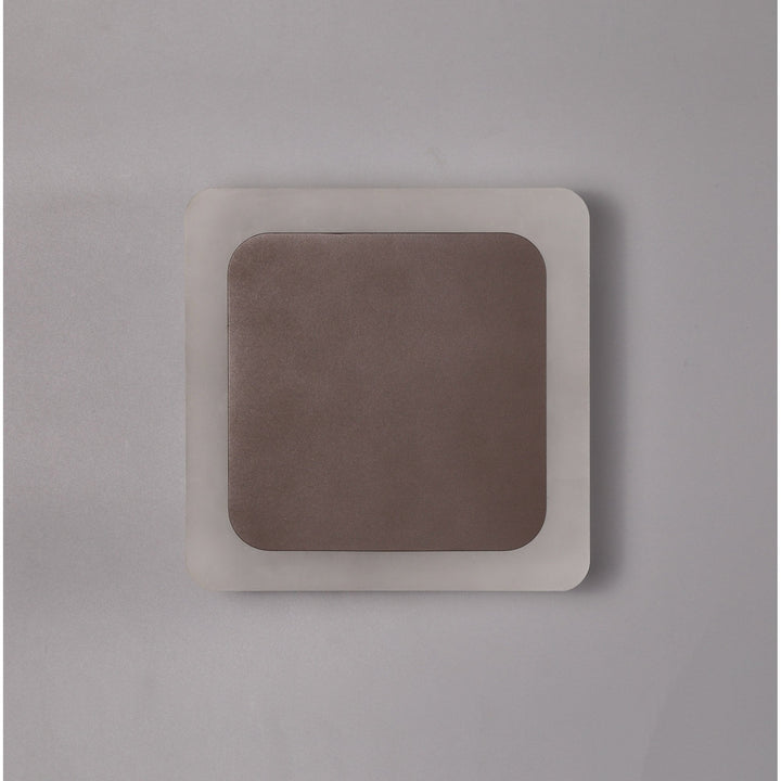 Nelson Lighting NLK04329 Modena Magnetic Base Wall Lamp LED 15/19cm Square Centre Coffee/ Frosted Diffuser