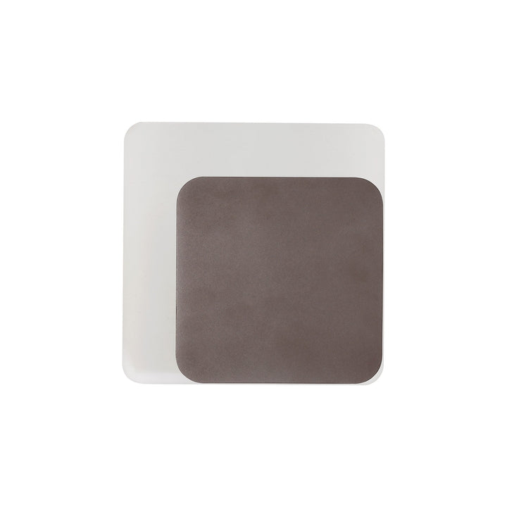 Nelson Lighting NLK04349 Modena Magnetic Base Wall Lamp LED 15/19cm Square Right Offset Coffee/ Frosted Diffuser