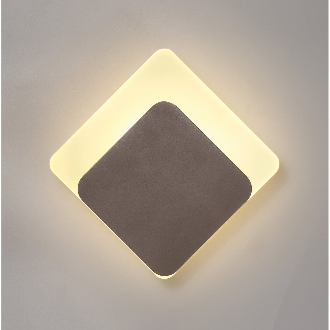 Nelson Lighting NLK04359 Modena Magnetic Base Wall Lamp LED 15/19cm Diamond Bottom Offset Coffee