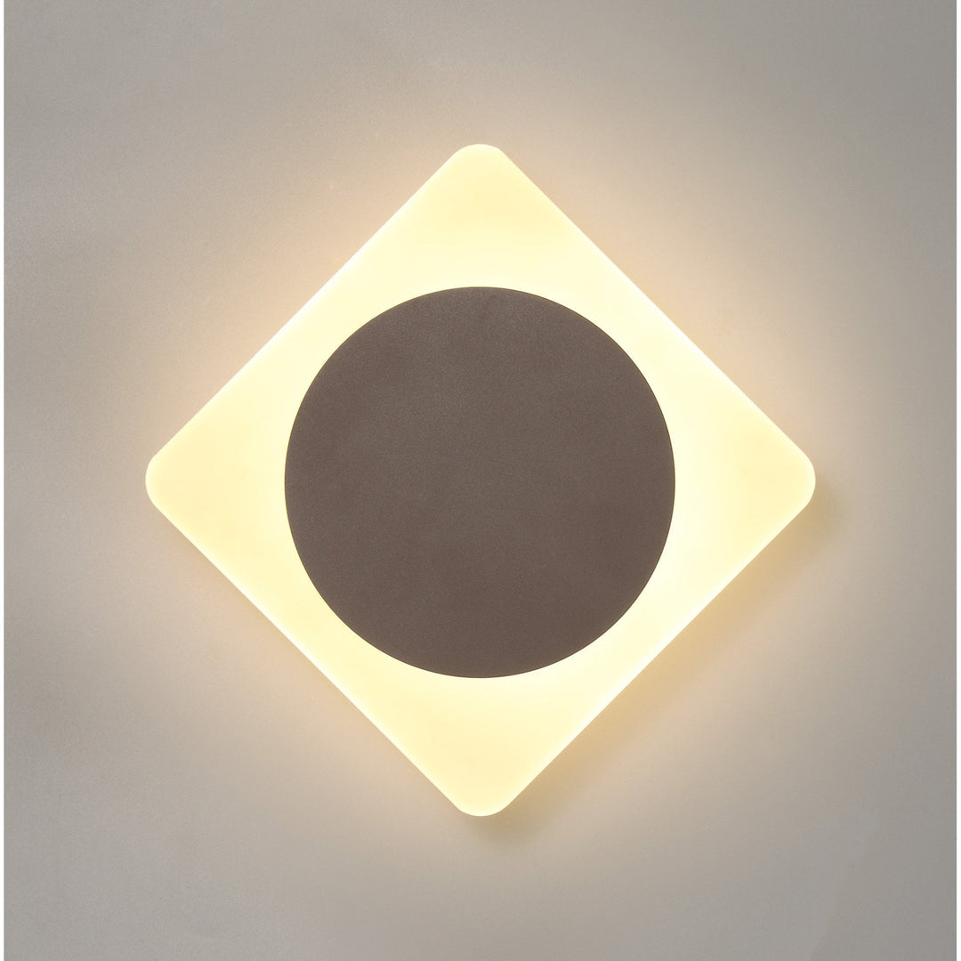 Nelson Lighting NLK04389 Modena Magnetic Base Wall Lamp LED 15cm Round 19cm Diamond Centre Coffee