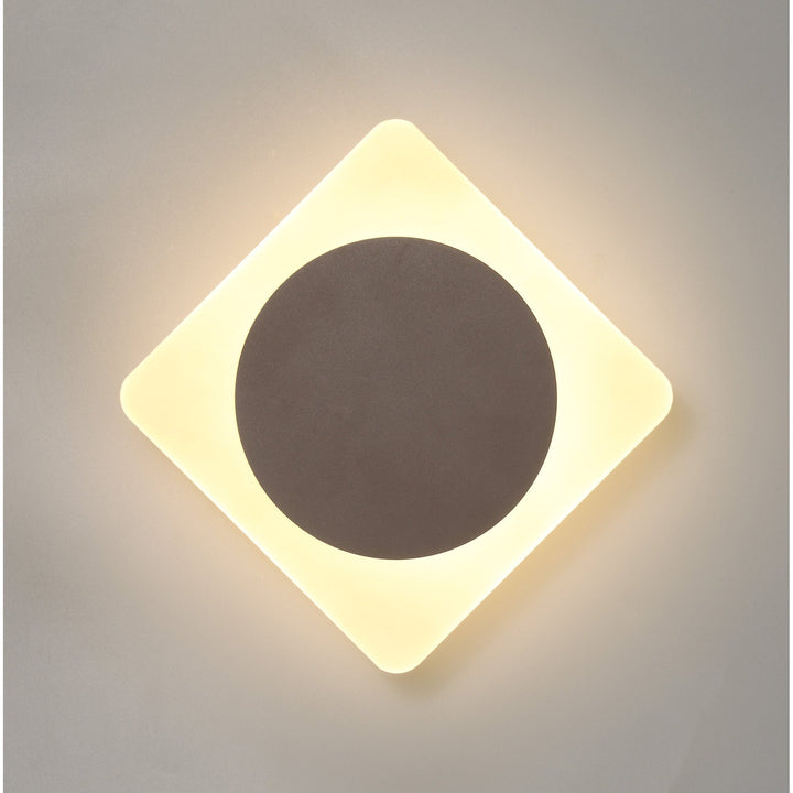 Nelson Lighting NLK04389 Modena Magnetic Base Wall Lamp LED 15cm Round 19cm Diamond Centre Coffee