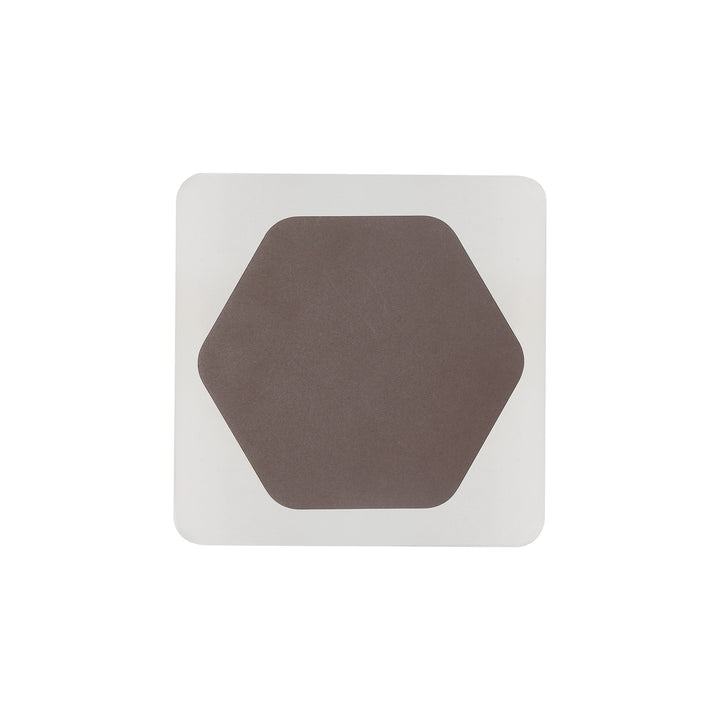 Nelson Lighting NLK04399 Modena Magnetic Base Wall Lamp LED 15cm Hexagonal 19cm Square Coffee/ Frosted Diffuser