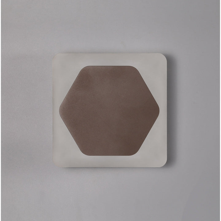 Nelson Lighting NLK04399 Modena Magnetic Base Wall Lamp LED 15cm Hexagonal 19cm Square Coffee/ Frosted Diffuser