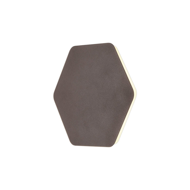 Nelson Lighting NLK04429 Modena Magnetic Base Wall Lamp LED 20/19cm Hexagonal Centre Coffee/ Frosted Diffuser