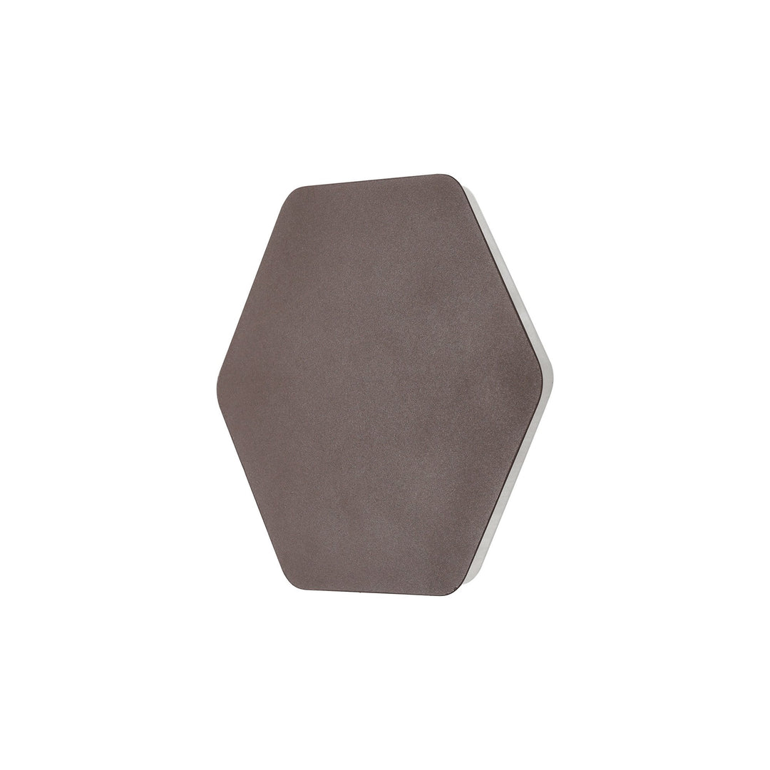 Nelson Lighting NLK04429 Modena Magnetic Base Wall Lamp LED 20/19cm Hexagonal Centre Coffee/ Frosted Diffuser