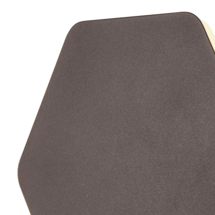 Nelson Lighting NLK04429 Modena Magnetic Base Wall Lamp LED 20/19cm Hexagonal Centre Coffee/ Frosted Diffuser