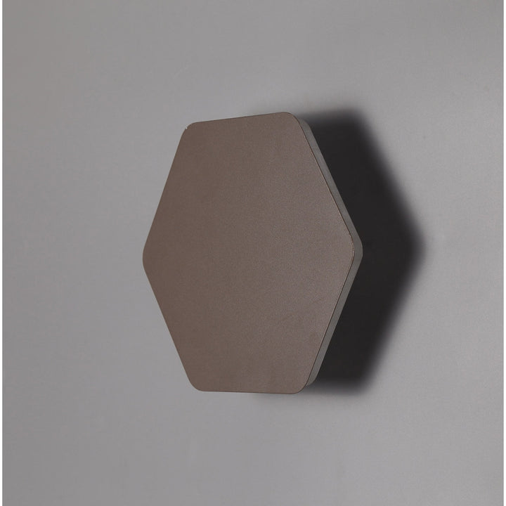 Nelson Lighting NLK04429 Modena Magnetic Base Wall Lamp LED 20/19cm Hexagonal Centre Coffee/ Frosted Diffuser