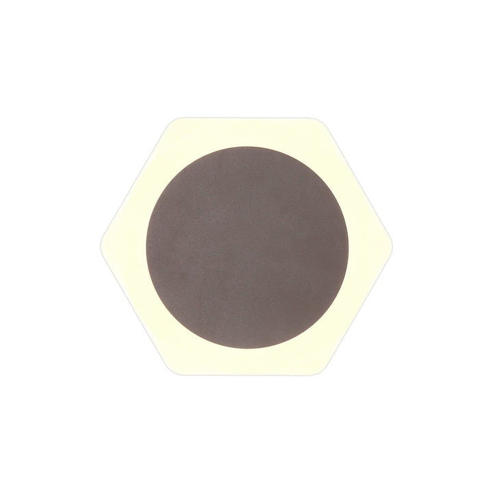 Nelson Lighting NLK04449 Modena Magnetic Base Wall Lamp LED 15cm Round 19cm Hexagonal Centre Coffee