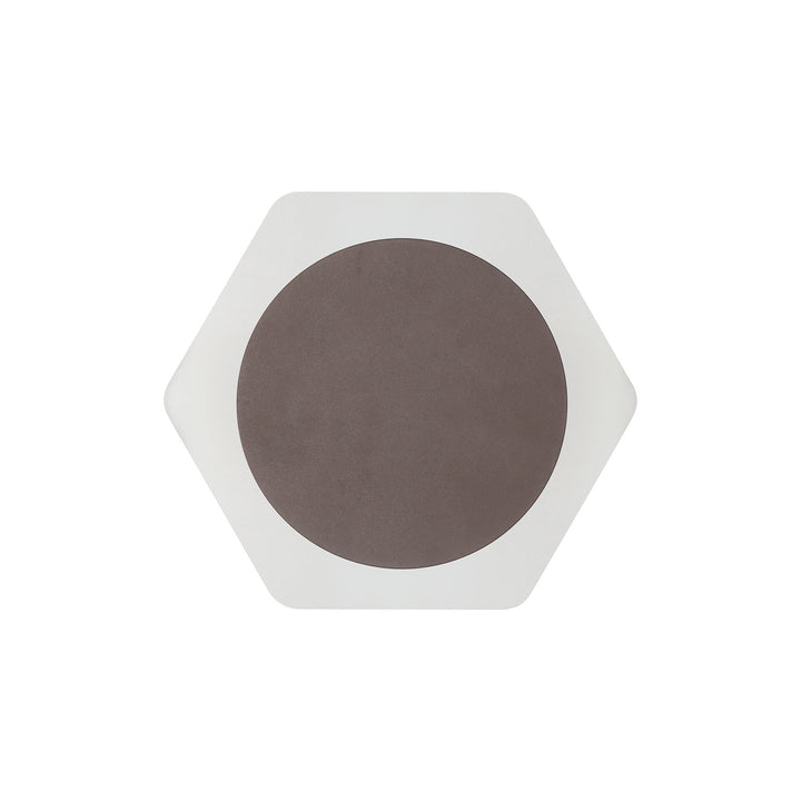 Nelson Lighting NLK04449 Modena Magnetic Base Wall Lamp LED 15cm Round 19cm Hexagonal Centre Coffee