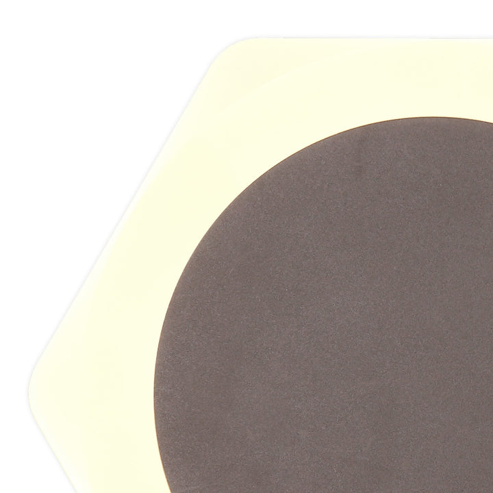 Nelson Lighting NLK04449 Modena Magnetic Base Wall Lamp LED 15cm Round 19cm Hexagonal Centre Coffee