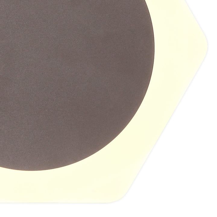 Nelson Lighting NLK04449 Modena Magnetic Base Wall Lamp LED 15cm Round 19cm Hexagonal Centre Coffee