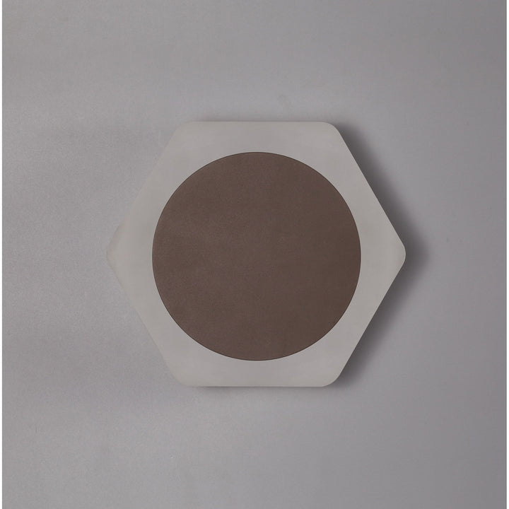 Nelson Lighting NLK04449 Modena Magnetic Base Wall Lamp LED 15cm Round 19cm Hexagonal Centre Coffee
